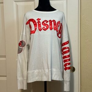 Disney Women's Sweatshirt with Red Disneyland Accents